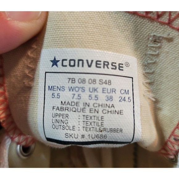 Converse All Star Low Red 7B 08 08 S48 Womens 7.5 Mens 5.5 Pre 2008 All Star tag - Picture 9 of 9
